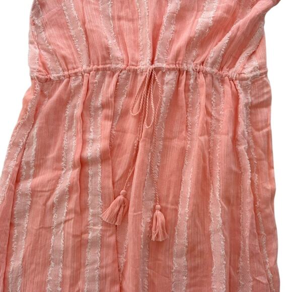 Tuckernuck Dress Peachy Pampelone Dress Medium Stripe Gauze Rayon Cotton Maxi - Picture 3 of 10